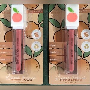 2pack sweet peach shimmer professional grade long lasting formula lip gloss‎ new